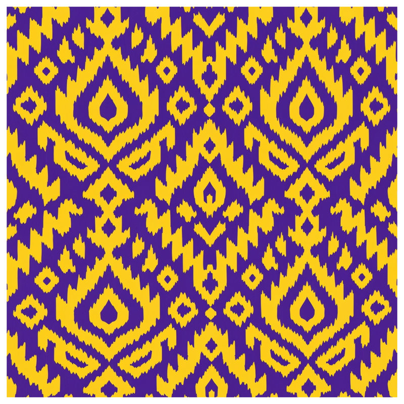 Couvertures jaunes à motif ikat, 50in W x 60in H