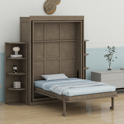 Lit escamotable avec armoire murale cachée