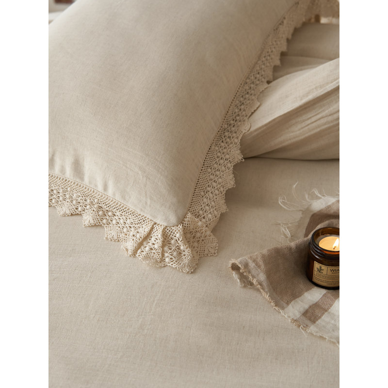 Ensemble de housse de couette Linnet Jacquard, Housse de couette grand et 2 taies d'oreiller