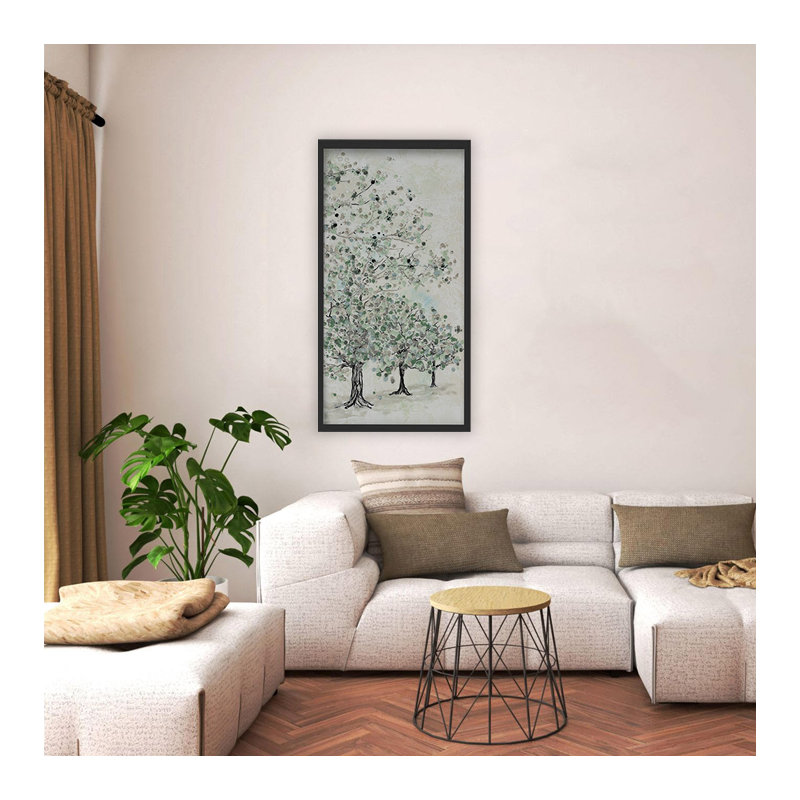 "Dappled Canopy", art mural sur toile, Cadre flottant noir, H 24 po x l 12 po