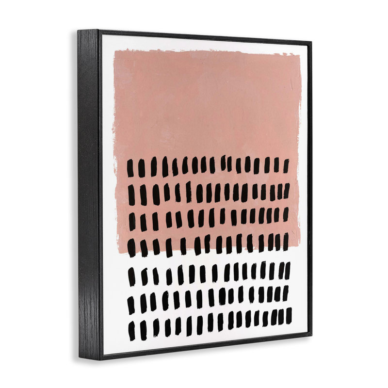  Pink Dotted Pattern Giclee Art by Michael Willett, H 14 po x l 11 po, Giclée encadrée noir minuit