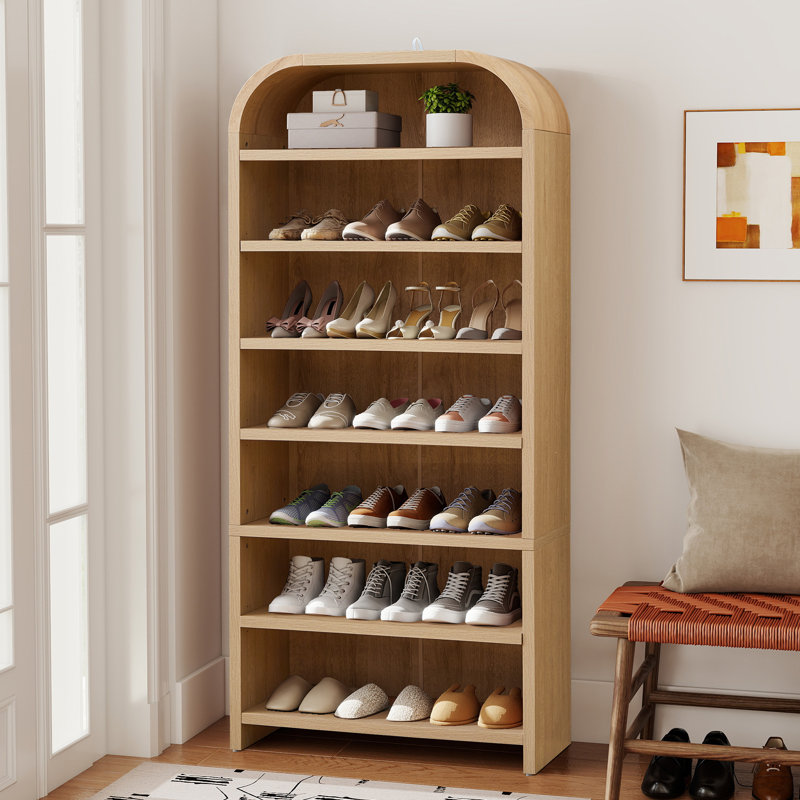 21 Pair Shoe Cabinet, 7-Tier Shoe Storage Cabinet, Natural