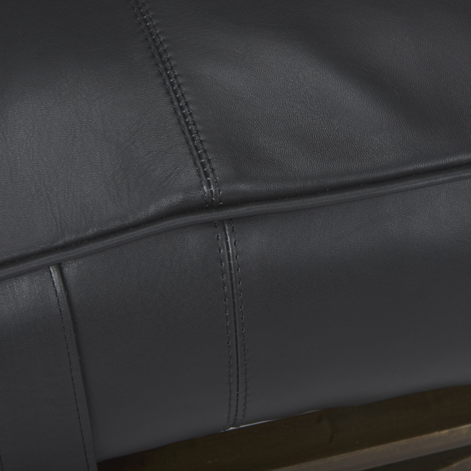Magnolia Bench, Black Genuine Leather