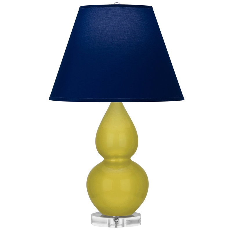Petite lampe d'appoint à double gourde, Bleu marine/gris, Vert cédrat