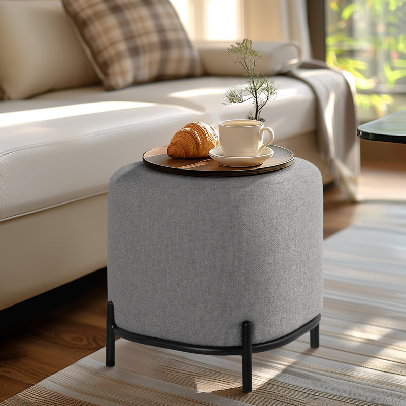 Tabouret d'appoint et repose-pieds gris Daryla, Gris