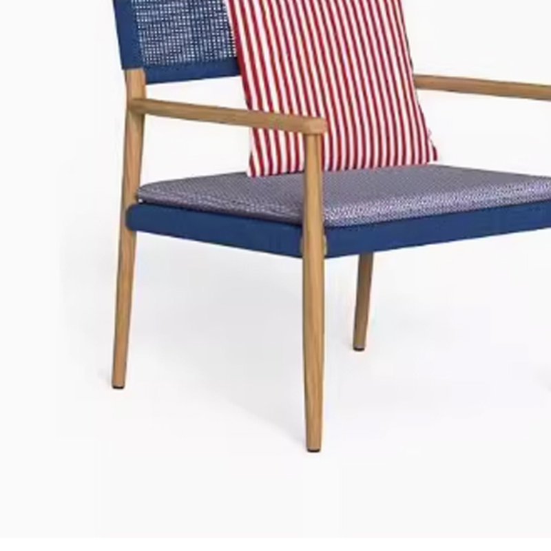 Solage Outdoor Lounge Chair, Purple, Brown/Navy
