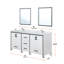 Meuble-lavabo double l 72 po x P 22 po avec plateau blanc et miroirs 30 po Ziva-128094241-46754839