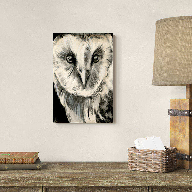 Hibou gris anthracite II, H 18 po x l 12 po x P 1,25 po