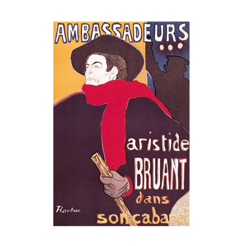 «Henri De Toulouse-Lautrec», Aristide Bruant dans son cabaret aux ambassades, 47" H x 30" W