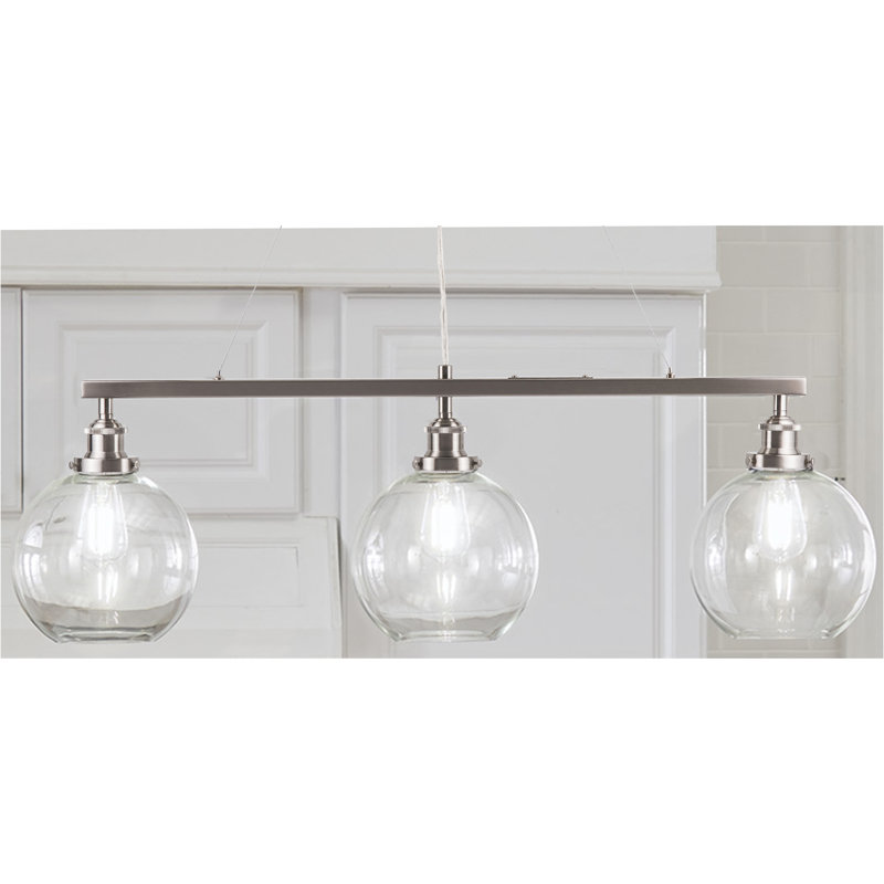 Bundy 3 - Light Kitchen Island Pendant, Brushed Nickel