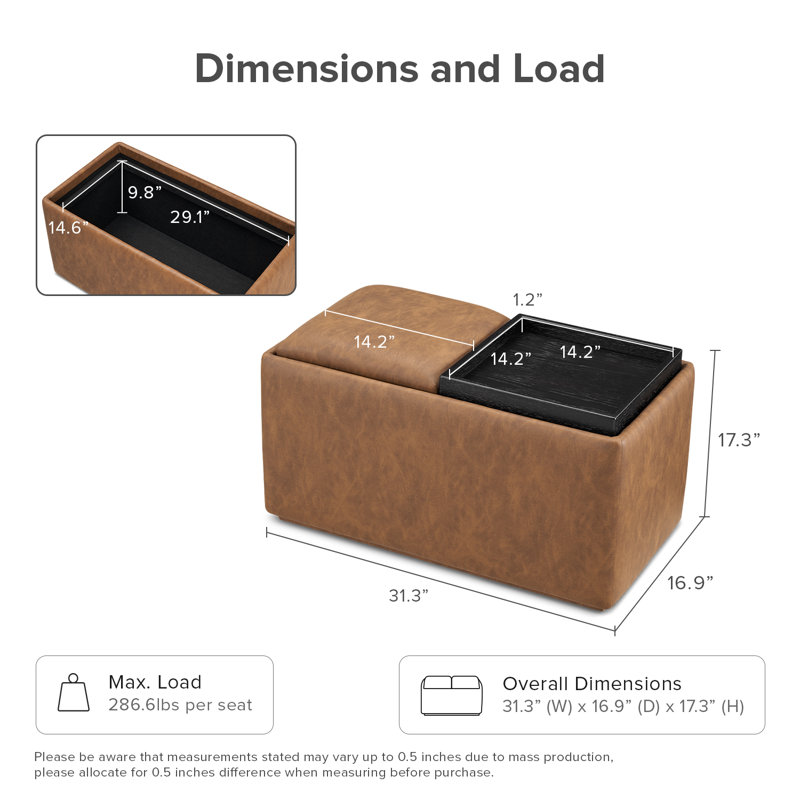 Demelo Storage Tray Bench
