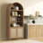 84.25''H Rattan Arched Bookcase With Adjustable Shelf-654932676