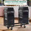 Paquet de 4 chaises pliantes noires de 300 lb, chaises en plastique robustes avec structure en acier pour les mariages à l'intérieur et à l'extérieur