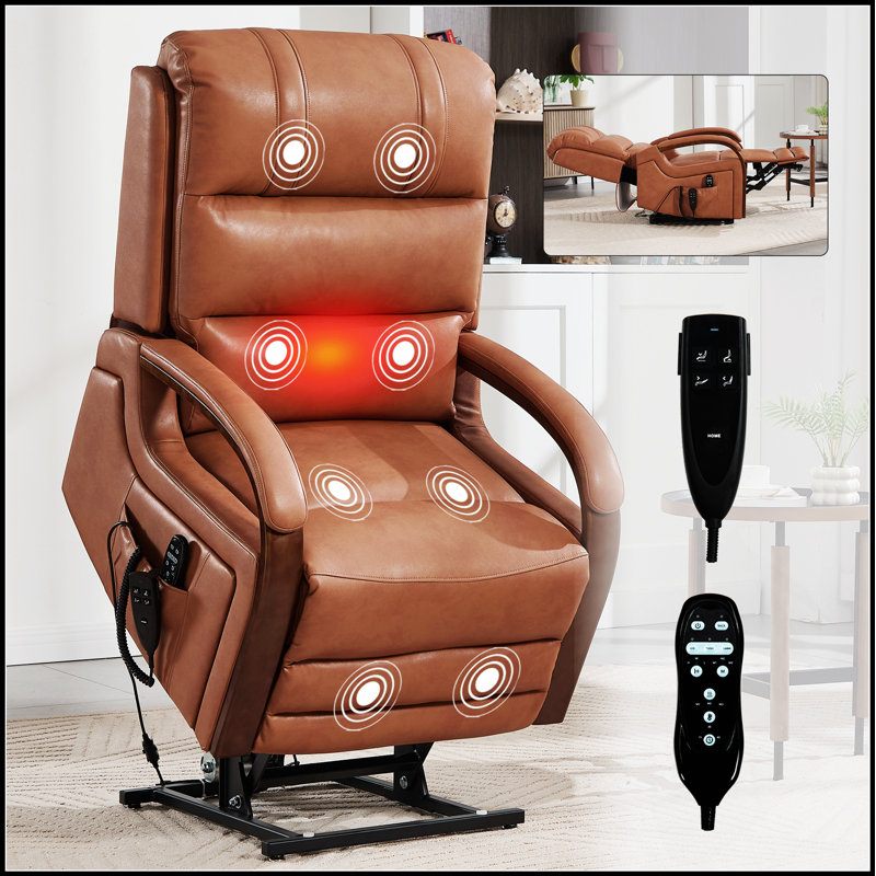 Fauteuil inclinable Power Leatheraire Lift, Orange