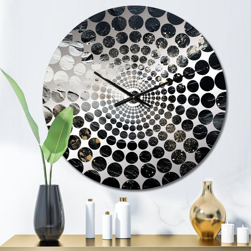 Jénédoine - Horloge murale ciel, Médium, Minimal Joy In Black And Gold X