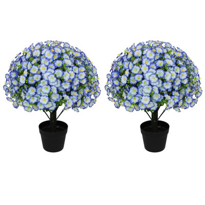 24 po Artificielle fleur artificielle avec eucalyptus, artificielle résistante aux rayons UV dans un pot noir
