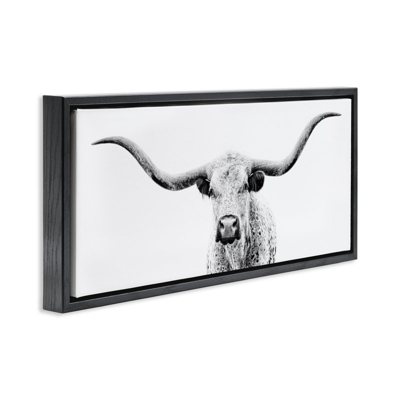 Bétail moderne, H 11 po x l 25 po, Cadre flottant noir de jais
