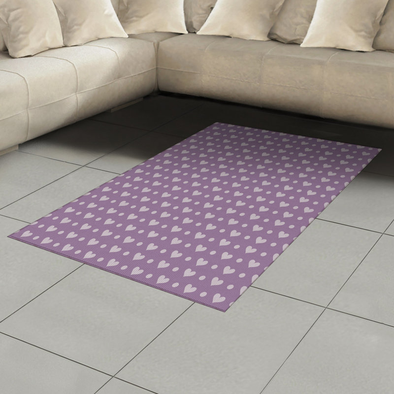 Tapis décoratif mauve à haute densité en fibre de polyester, Rectangle— 4 pi x 5 pi 8 po