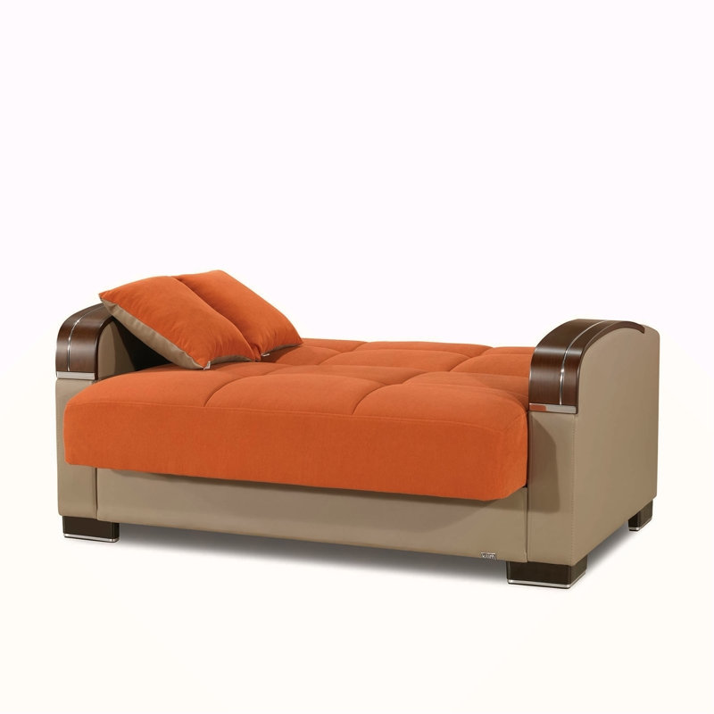 Causeuse convertible avec rangement Primenest, Orange