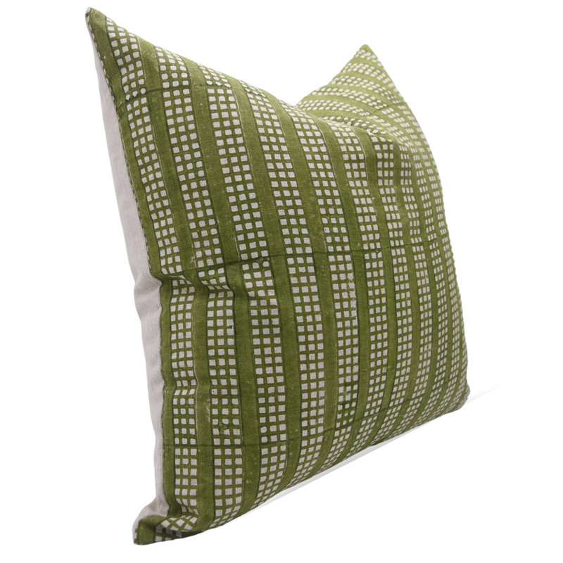 Housse de coussin en lin pur imprimé à la main pour canapé, canapé et décoration intérieure - format Choco Chips - 14 po x 20 po