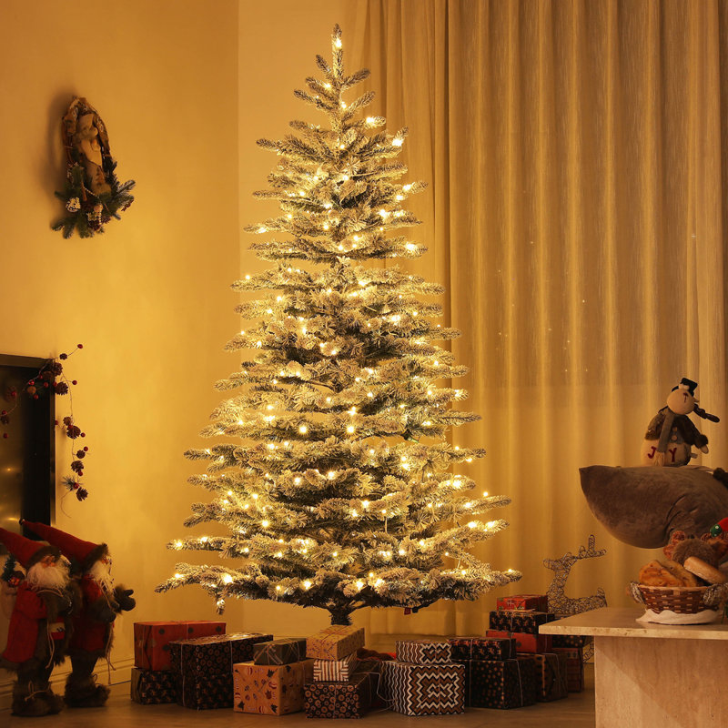 Arbre de Noël artificiel pin 6,5 pi pré-éclairé, 6.4'