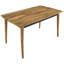 Table de salle à manger rectangulaire en bois à hauteur de comptoir avec extrémités arquées, tablier et esthétique moderne de style Mid-Century
