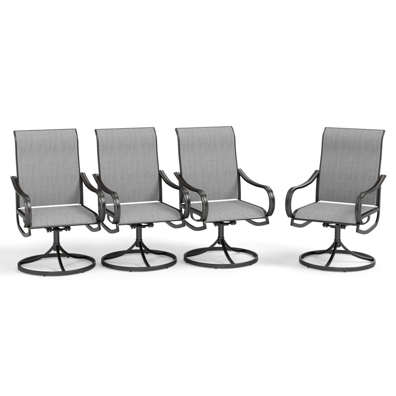 Fauteuil de salle à manger d'extérieur Nako, Gris