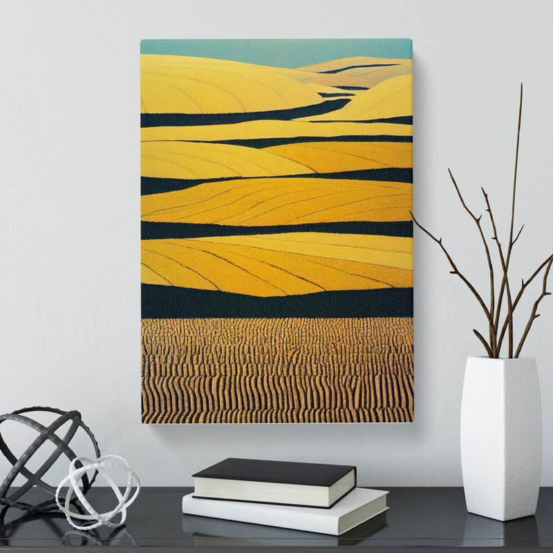 CAN-V0523-2855X Wheat Field Abstract Vol.3 1 Piece Wrapped Canvas Wall Art, 50cm H x 35cm W x 3cm D