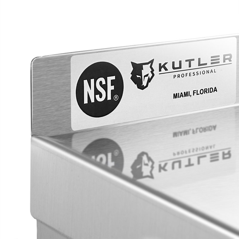 KUTLER 48" Stainless Steel Wall Mounted Shelf with Backsplash