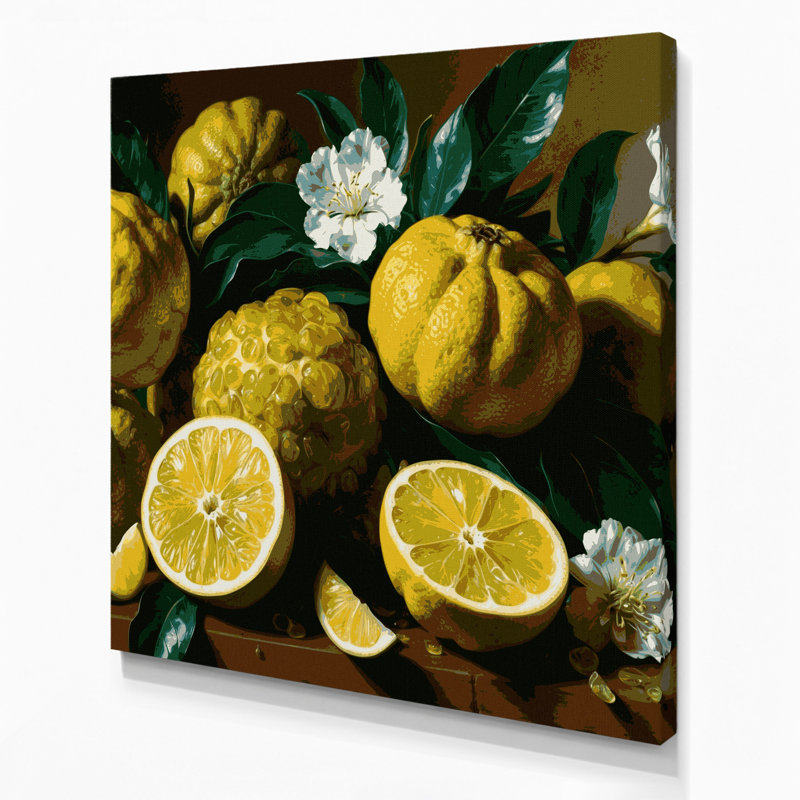 Art mural sur toile vert citron, H 12 po x l 12 po