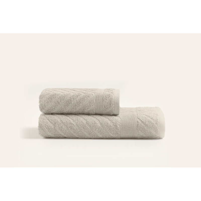 Luxurious Bath Towel Set (2 Pieces), 100% Cotton, Beige | Includes 19.7 x 35.4 inches Hand Towel & 35.4 x 59.1 inches Bath Towel | Soft, Absorbent, Machine Washable at 104°F | Perfect for Everyday Use & Spa-Like Comfort