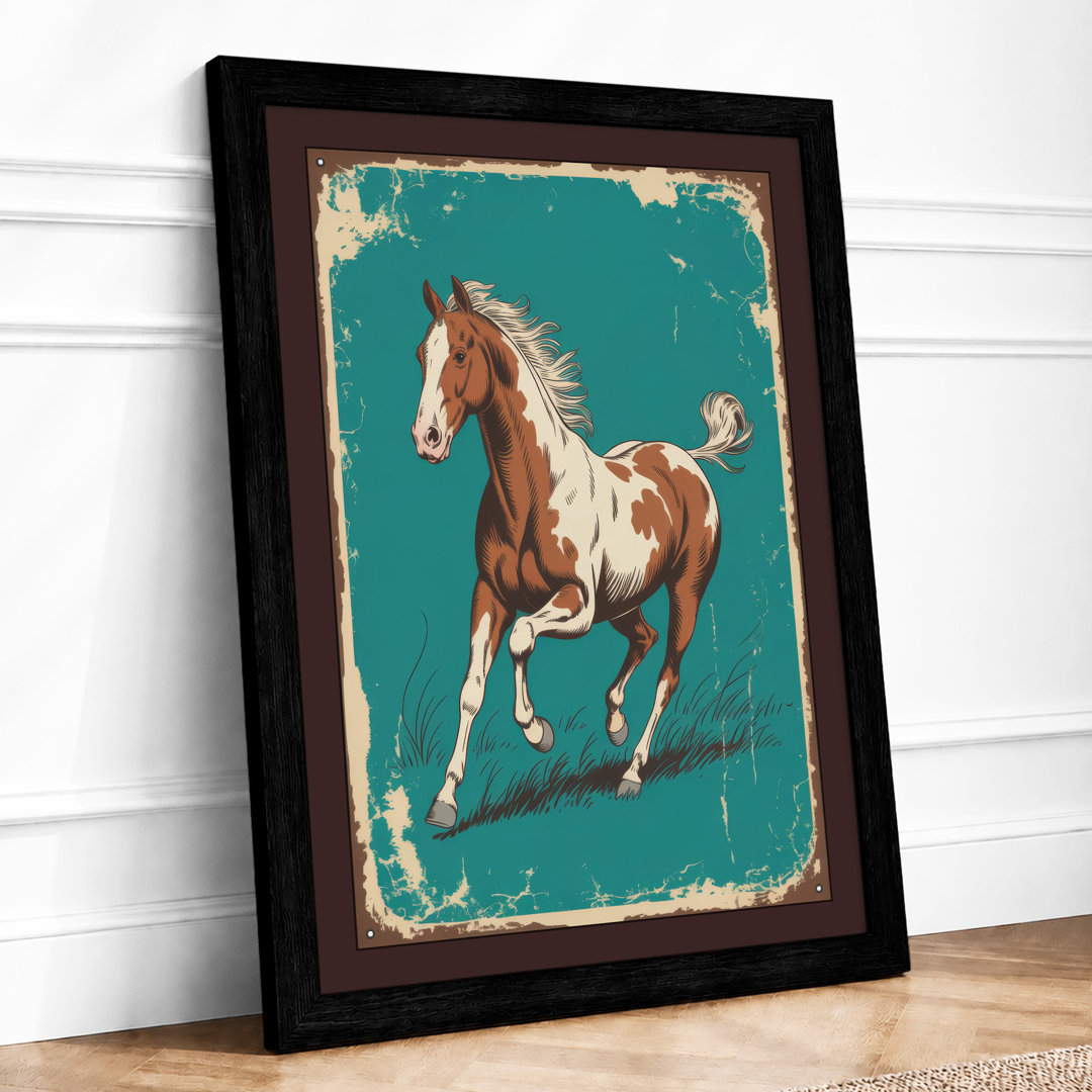 Horse in Motion Vintage Framed Art Print