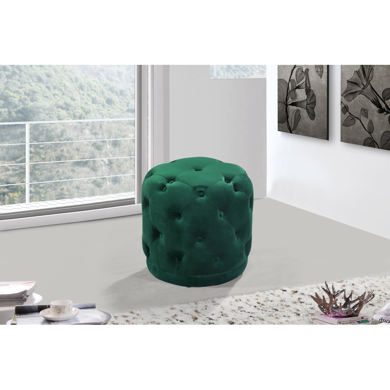 Repose-pieds de 18 po Olivios, Velours vert