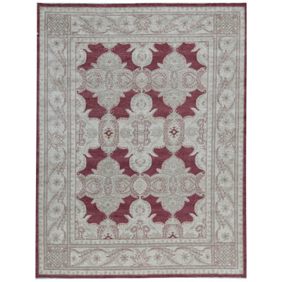 Tapis rouge et crème noué à la main de haute qualité Sultanabad