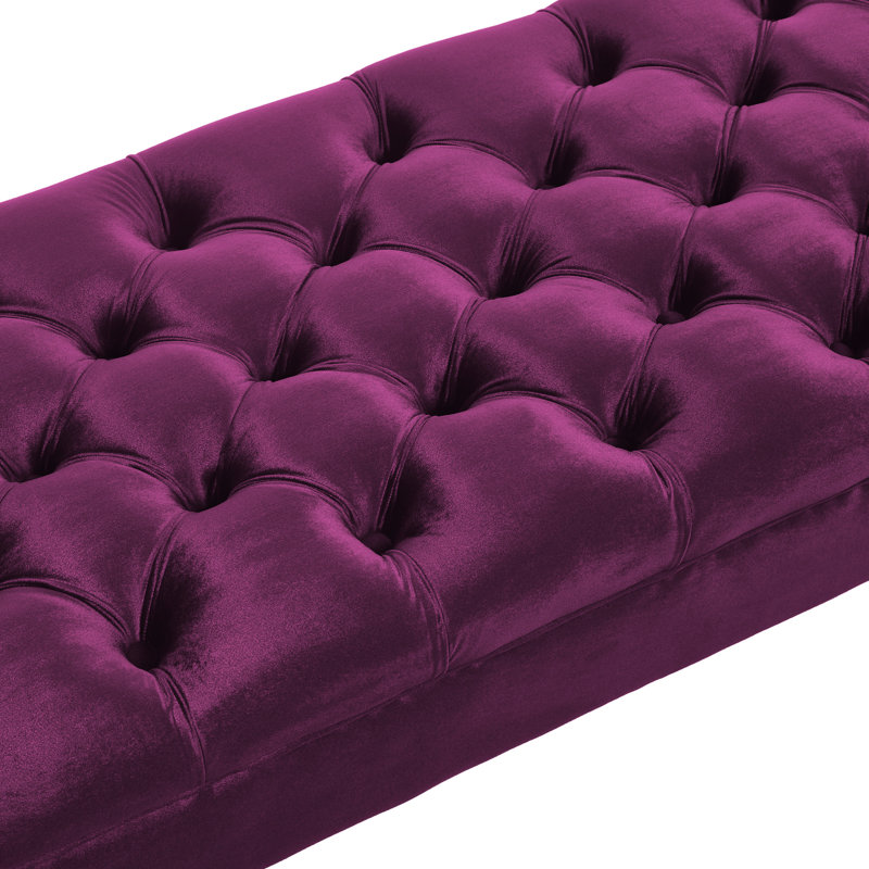 Banc de chambre rembourré en velours, Violet