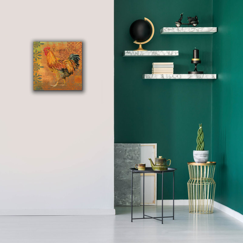 'Coq Motifs 2' by Art Licensing Studio Canvas Wall Art, 18" x 18"