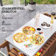 Chariot-bar d'extérieur avec rangement, plateau de table d'extérieur en acier inoxydable, îlot de cuisine