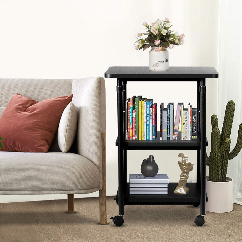 30'' H x 19'' W Utility Cart with Wheels, Black