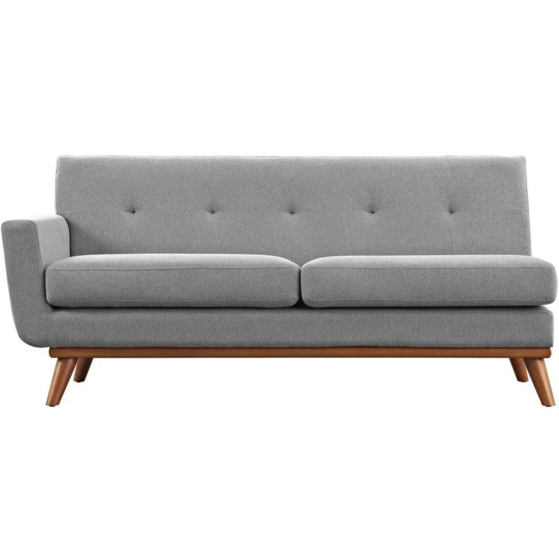 Modway Engage Mid-century Modern Upholstered Fabric Left-arm Loveseat, Gray