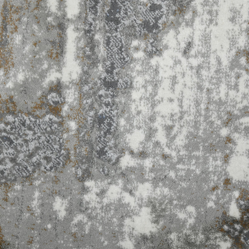 Duska Transitional Abstract Premium Polyester Performance Gray/Blue Area Rug, Rectangle 2' x 3'