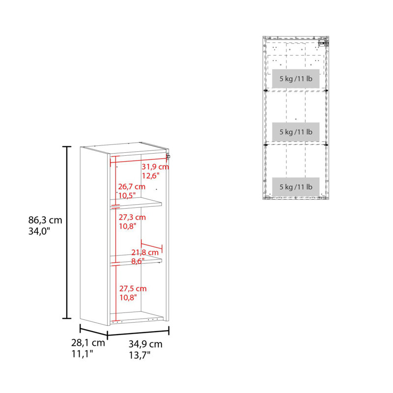 Table basse avec rangement ouvert, Blanc
