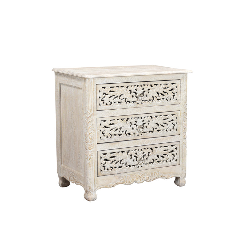 Harleen 30'' W Solid Wood Nightstand, White
