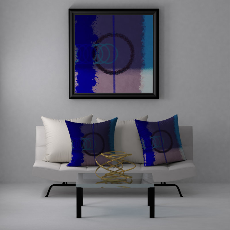 Abstract Reversible Throw Pillow, 18" H x 18" W