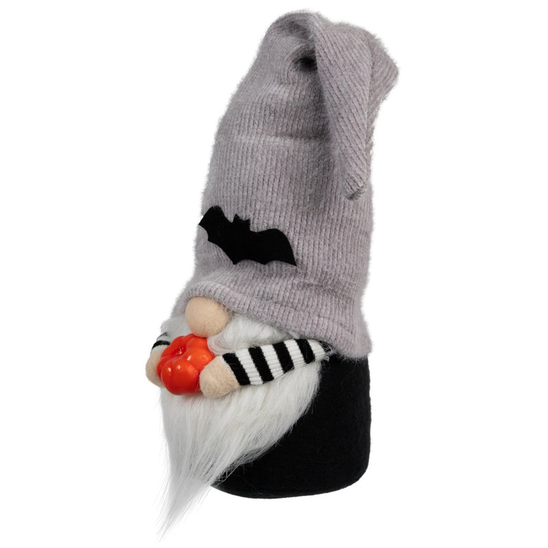Gnome debout 8 po avec citrouille d'Halloween