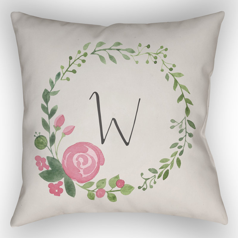 Floral Outdoor Throw Pillow, 18" H x 18" W x 4" D, M