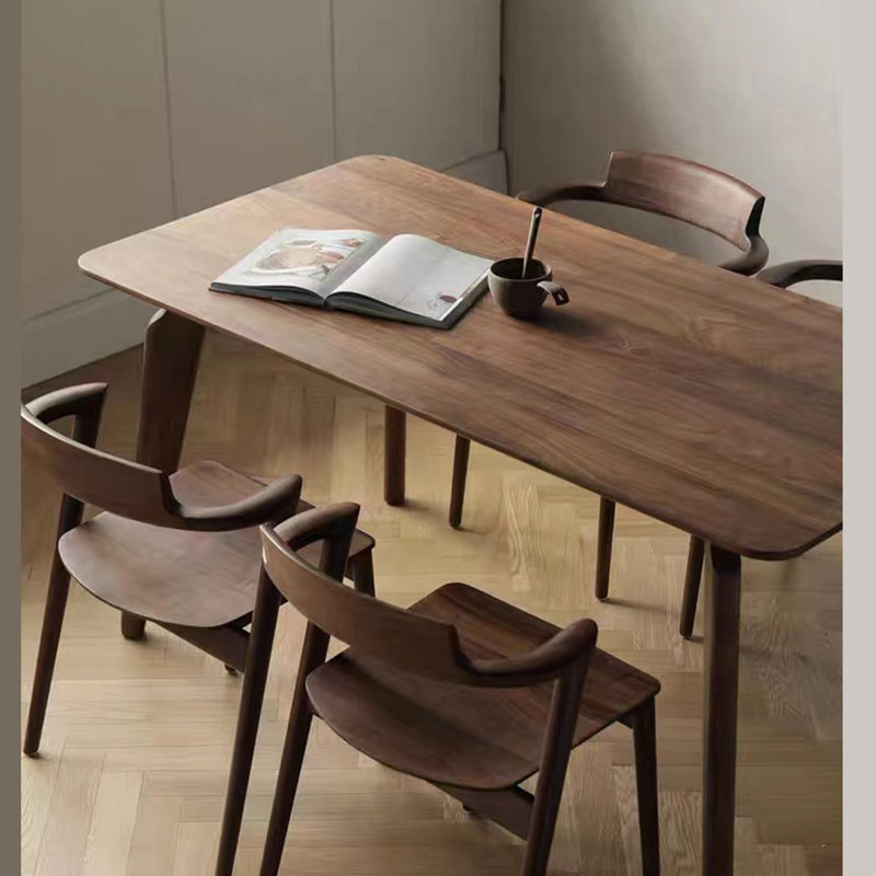 Poplar solid wood large dining table, 29.53"H x 55.12L x 27.56"W