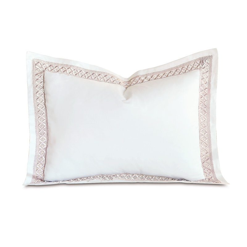 Juliet 100% Cotton Envelope Sham, White/Fawn, Standard
