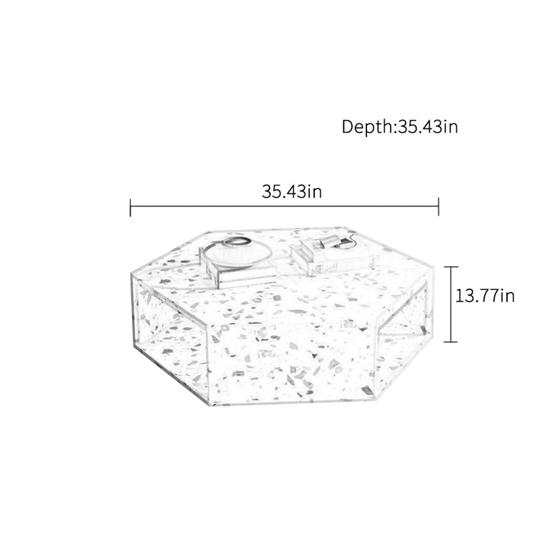 Table basse au design créatif personnalisé, Blanc / coloré