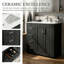 Meuble-lavabo de 36 po avec lavabo en céramique - structure en bois massif, 3 tiroirs à fermeture en douceur et 2 portes à fermeture en douceur, armoire de rangement autoportante avec poignées en métal-1869310204