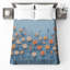 Couvre-lit matelassé orange et bleu-126343435